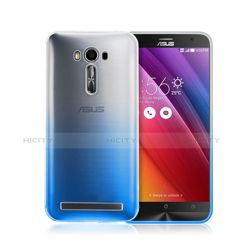 Funda Dura Plastico Rigida Transparente Gradient para Asus Zenfone 2 Laser ZE500KL ZE550KL Azul