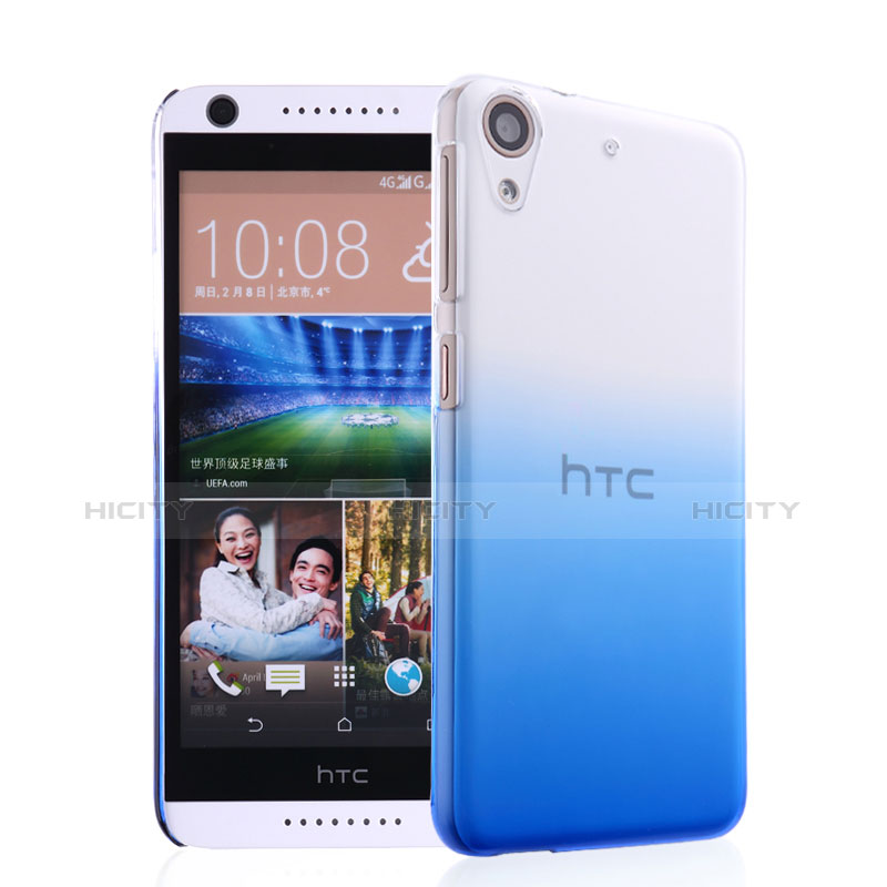 Funda Dura Plastico Rigida Transparente Gradient para HTC Desire 626 Azul