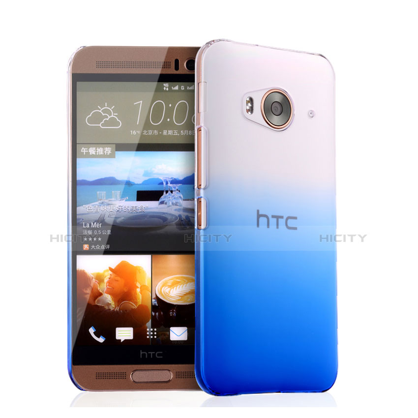 Funda Dura Plastico Rigida Transparente Gradient para HTC One Me Azul