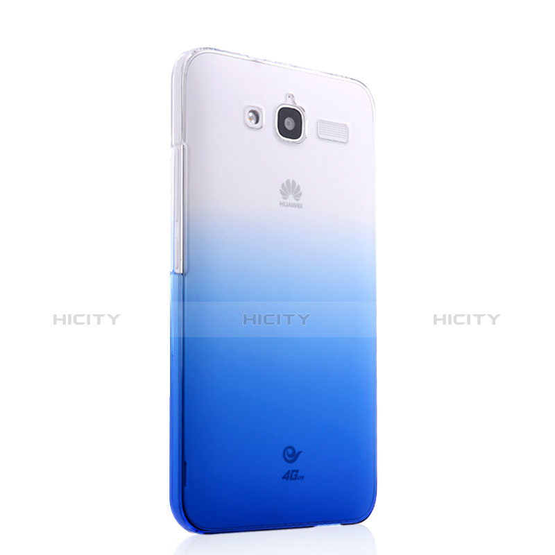Funda Dura Plastico Rigida Transparente Gradient para Huawei Ascend GX1 Azul