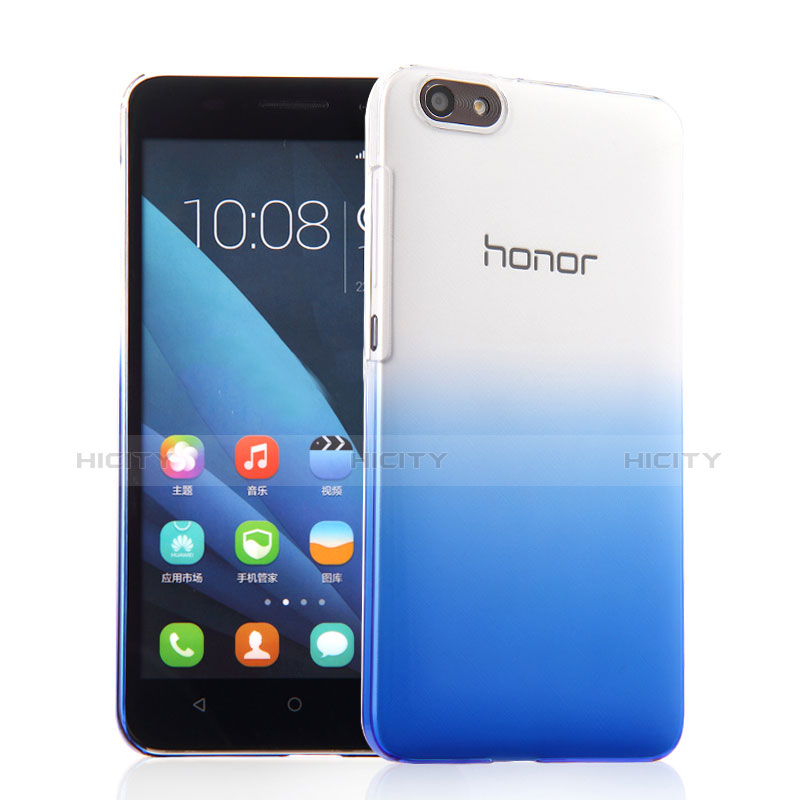 Funda Dura Plastico Rigida Transparente Gradient para Huawei Honor 4X Azul