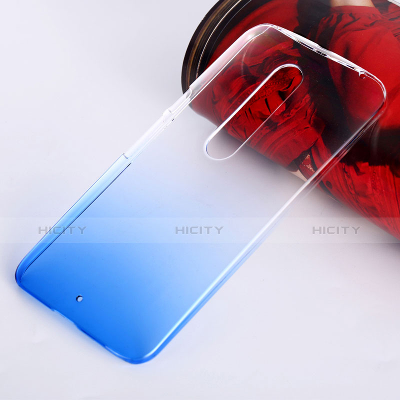 Funda Dura Plastico Rigida Transparente Gradient para Motorola Moto X Style Azul