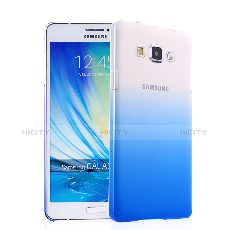 Funda Dura Plastico Rigida Transparente Gradient para Samsung Galaxy A7 SM-A700 Azul