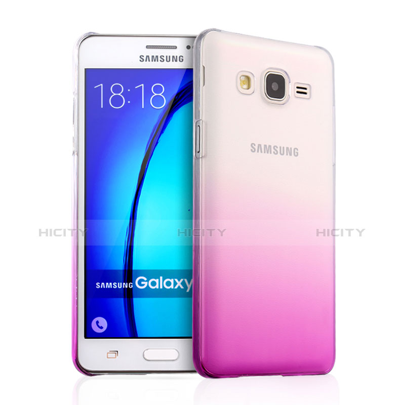 Funda Dura Plastico Rigida Transparente Gradient para Samsung Galaxy On5 Pro Rosa