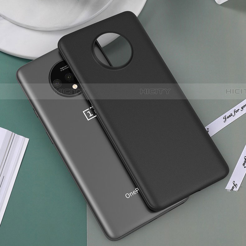 Funda Dura Ultrafina Carcasa Transparente Mate H01 para OnePlus 7T Negro