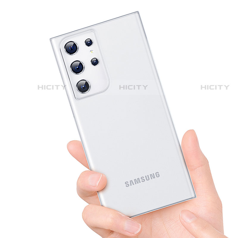 Funda Dura Ultrafina Carcasa Transparente Mate H01 para Samsung Galaxy S22 Ultra 5G Blanco