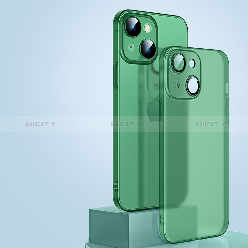 Funda Dura Ultrafina Carcasa Transparente Mate QC1 para Apple iPhone 14 Plus Verde