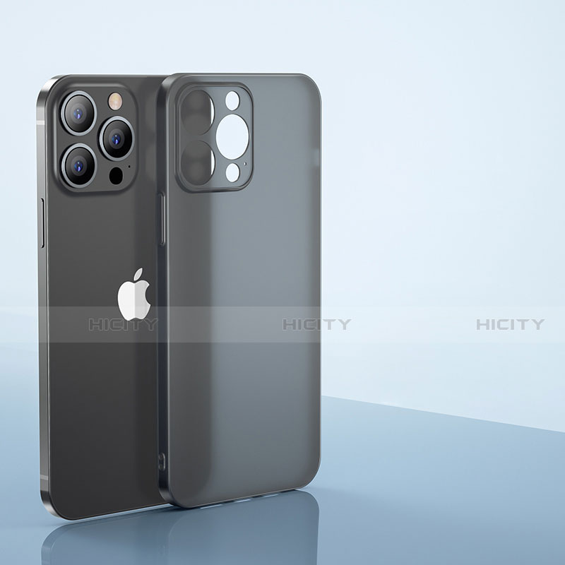 Funda Dura Ultrafina Carcasa Transparente Mate U01 para Apple iPhone 13 Pro Negro