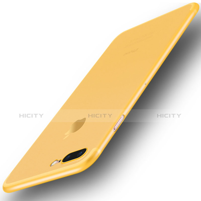 Funda Dura Ultrafina Carcasa Transparente Mate U01 para Apple iPhone 8 Plus Amarillo