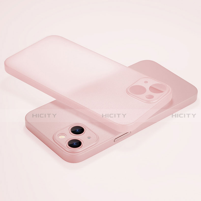 Funda Dura Ultrafina Carcasa Transparente Mate U02 para Apple iPhone 14 Rosa