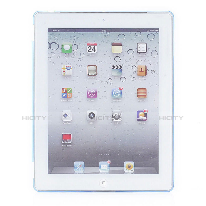 Funda Dura Ultrafina Transparente Mate para Apple iPad 4 Azul Cielo