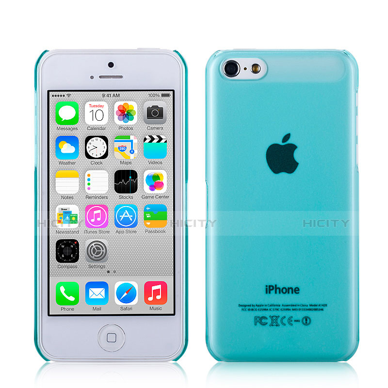 Funda Dura Ultrafina Transparente Mate para Apple iPhone 5C Azul Cielo