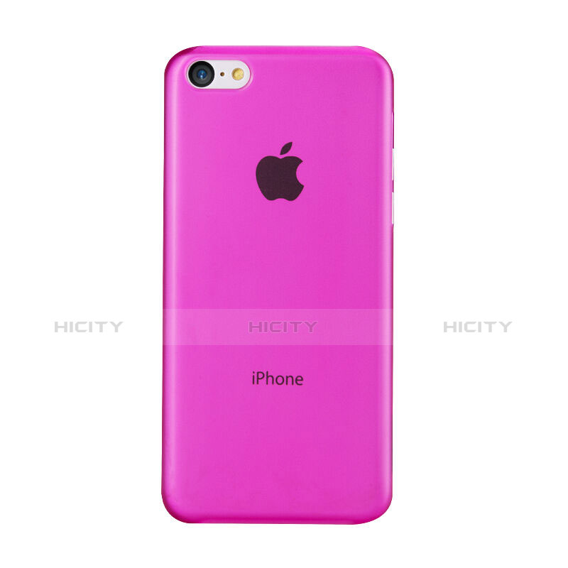 Funda Dura Ultrafina Transparente Mate para Apple iPhone 5C Rosa Roja