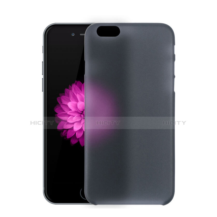 Funda Dura Ultrafina Transparente Mate para Apple iPhone 6 Gris Oscuro