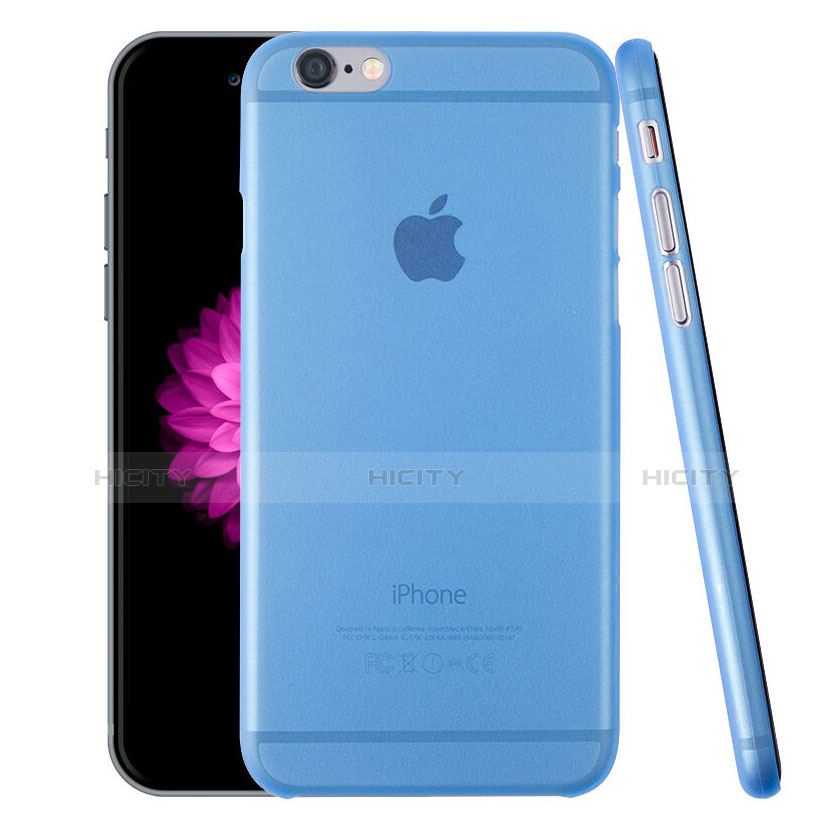 Funda Dura Ultrafina Transparente Mate para Apple iPhone 6 Plus Azul