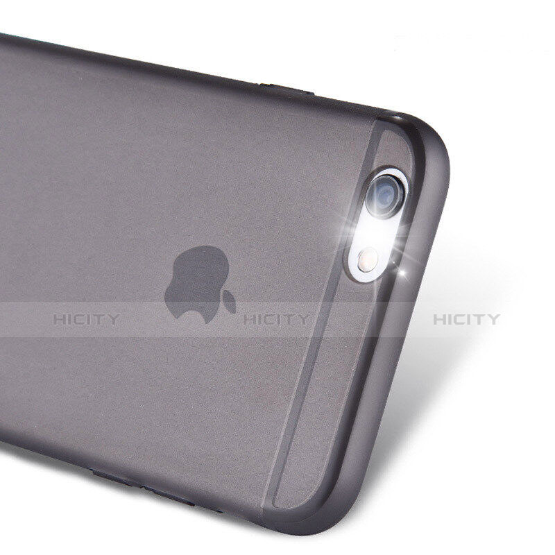 Funda Dura Ultrafina Transparente Mate para Apple iPhone 6 Plus Gris Oscuro