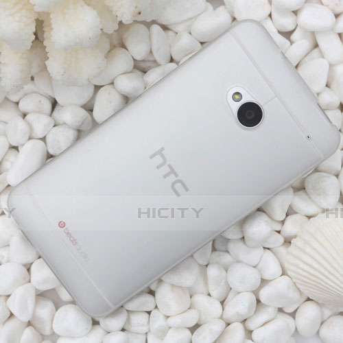 Funda Dura Ultrafina Transparente Mate para HTC One M7 Blanco