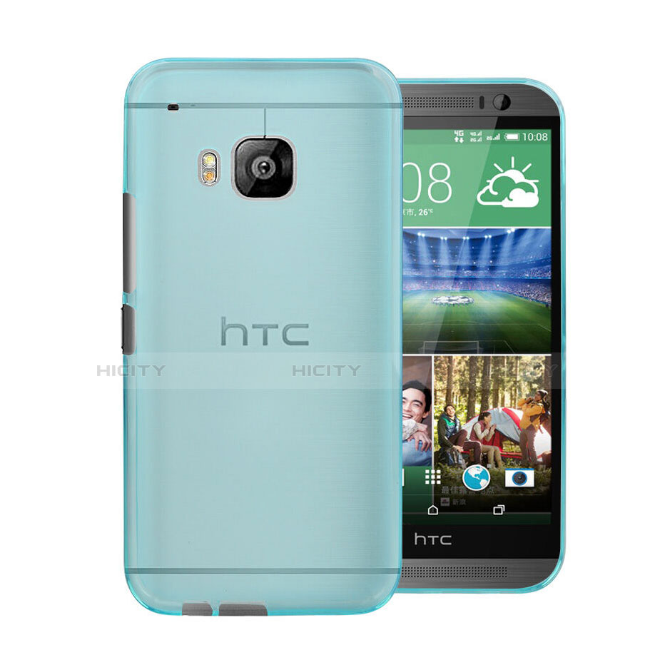 Funda Dura Ultrafina Transparente Mate para HTC One M9 Azul Cielo