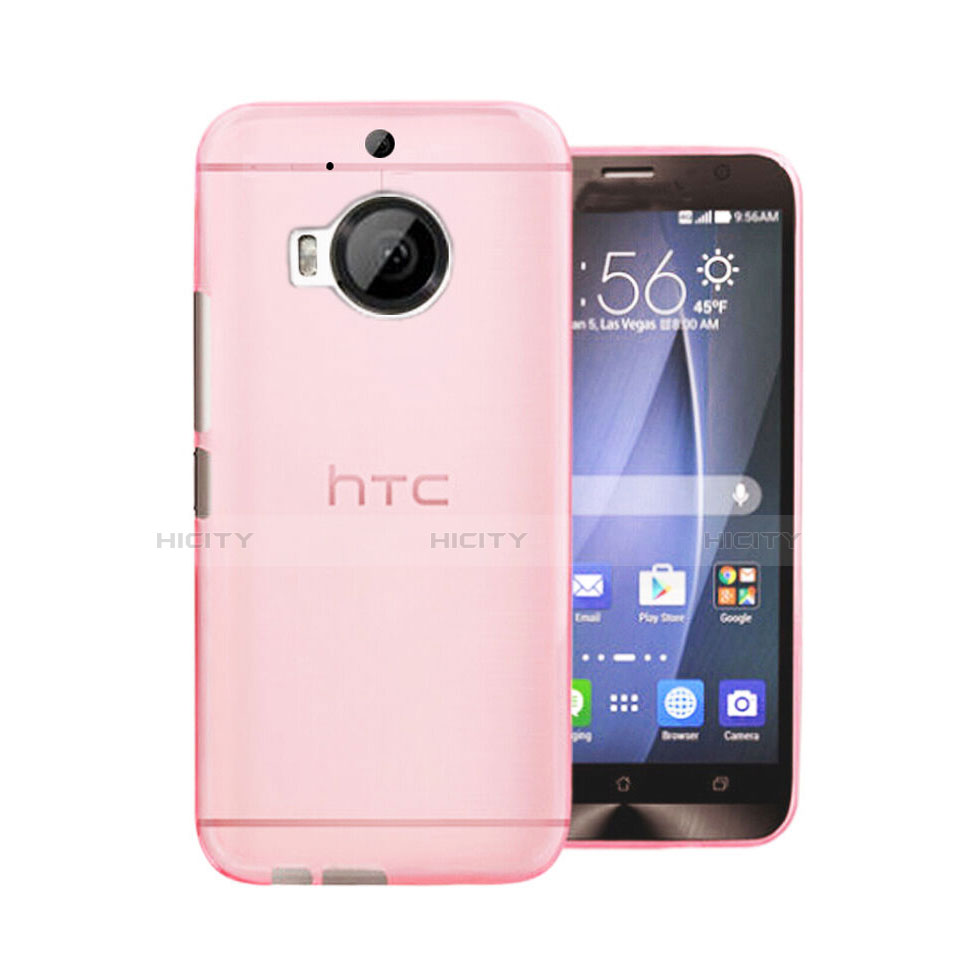 Funda Dura Ultrafina Transparente Mate para HTC One M9 Plus Rosa