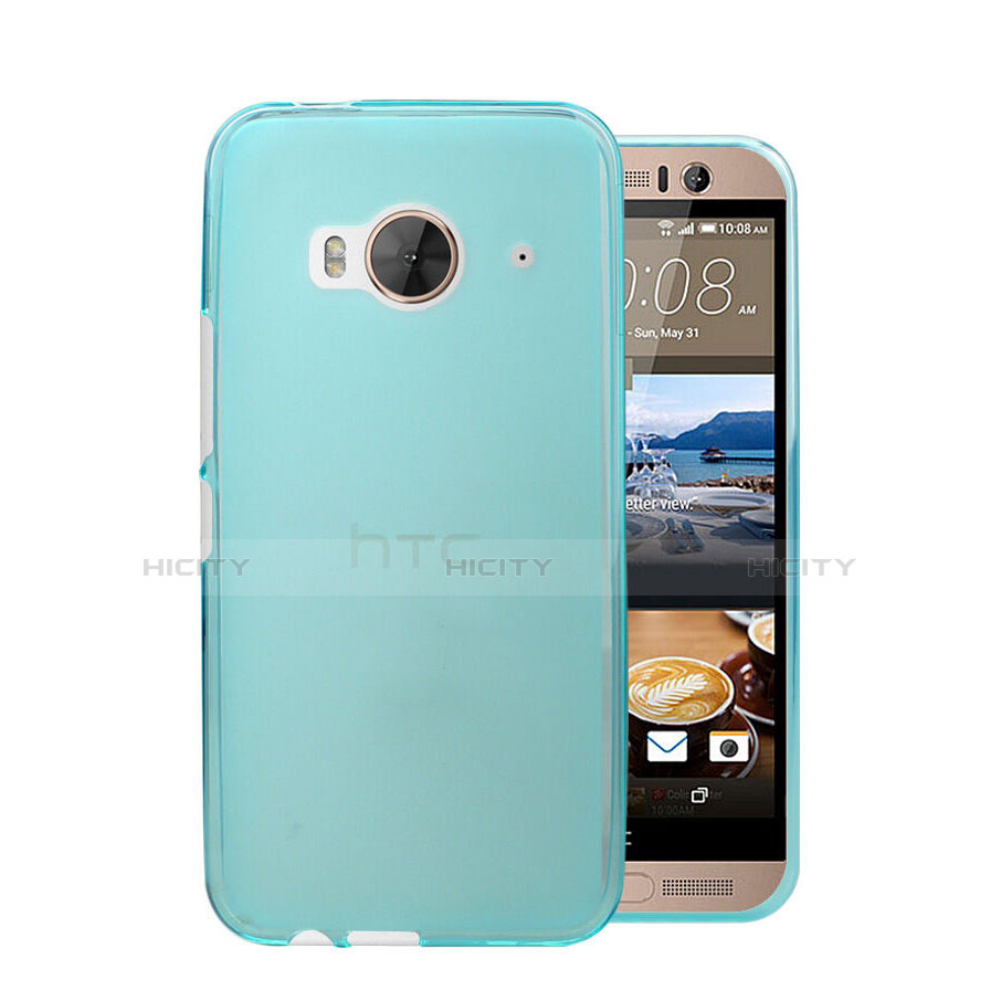 Funda Dura Ultrafina Transparente Mate para HTC One Me Azul Cielo