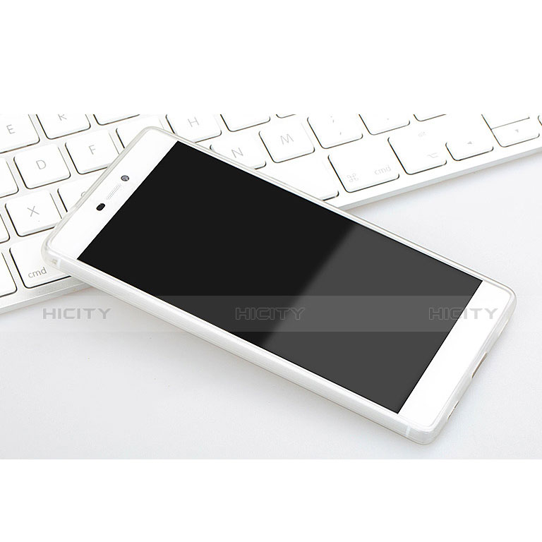 Funda Dura Ultrafina Transparente Mate para Huawei P8 Blanco
