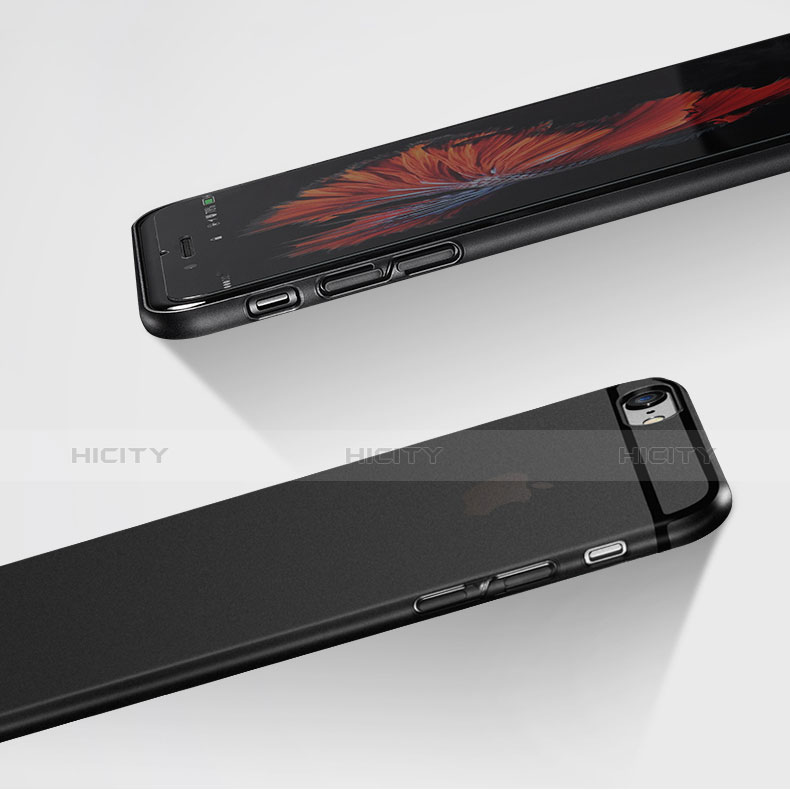 Funda Dura Ultrafina Transparente Mate T06 para Apple iPhone 6 Negro