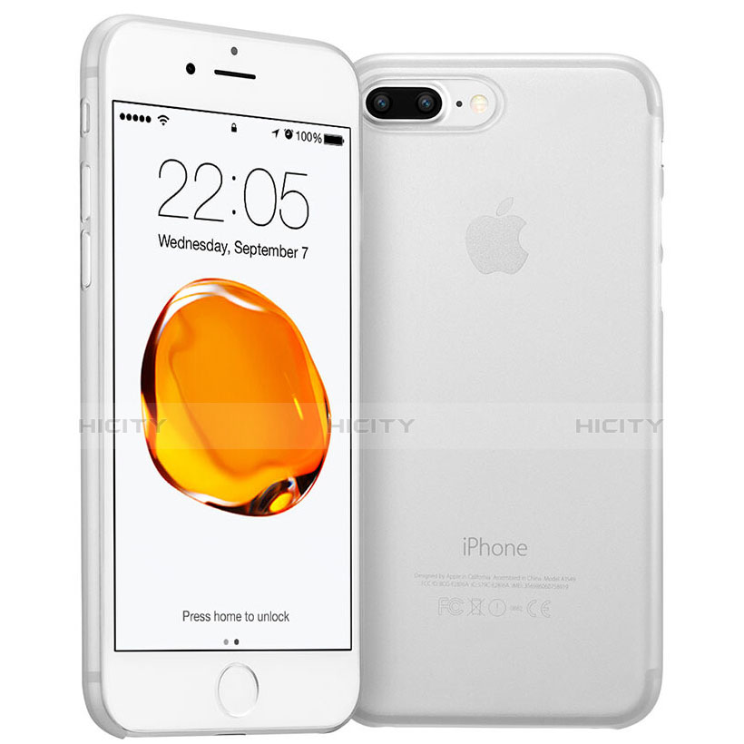 Funda Dura Ultrafina Transparente Mate W01 para Apple iPhone 7 Plus Blanco