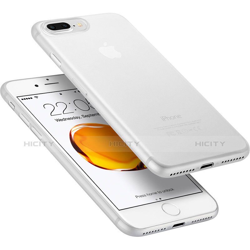 Funda Dura Ultrafina Transparente Mate W01 para Apple iPhone 7 Plus Blanco