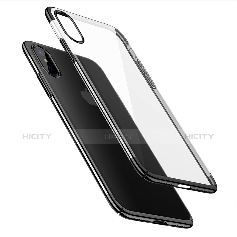 Funda Dura Ultrafina Transparente para Apple iPhone X Negro