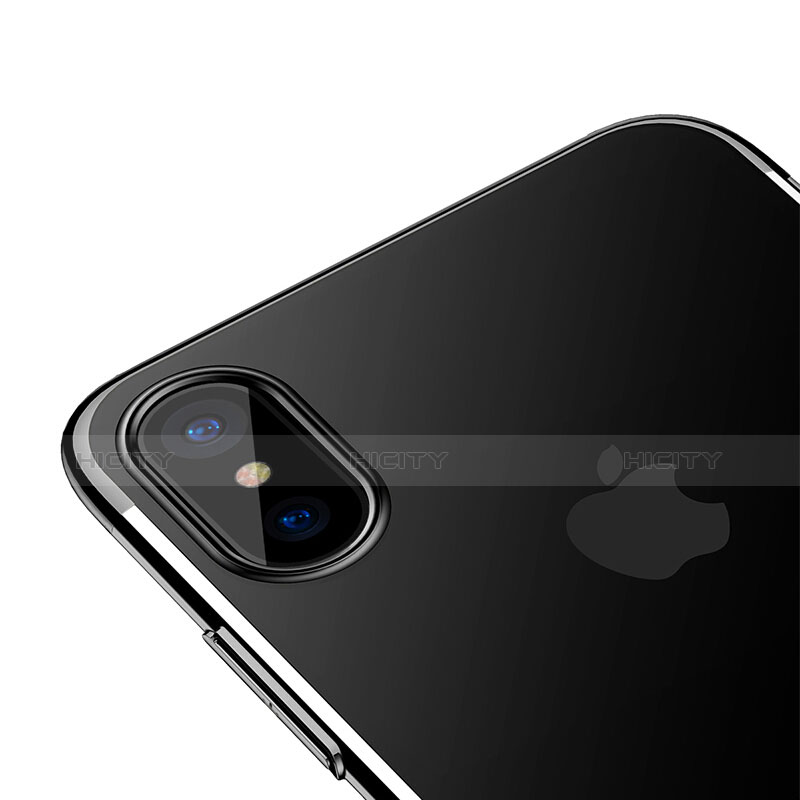 Funda Dura Ultrafina Transparente para Apple iPhone X Negro