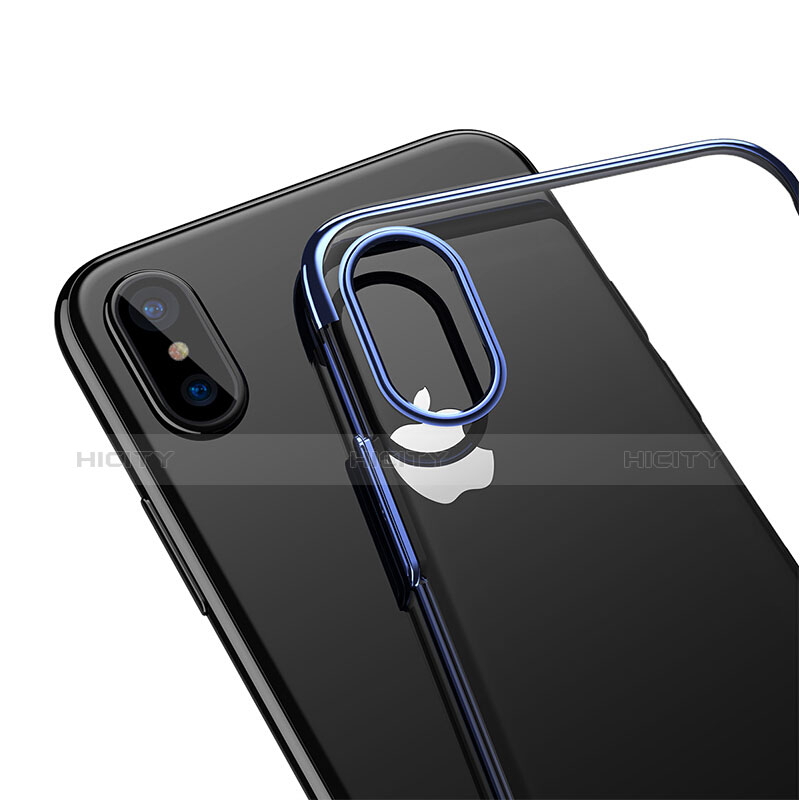 Funda Dura Ultrafina Transparente para Apple iPhone Xs Azul