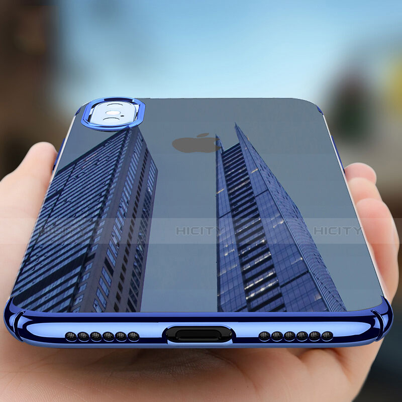 Funda Dura Ultrafina Transparente para Apple iPhone Xs Azul