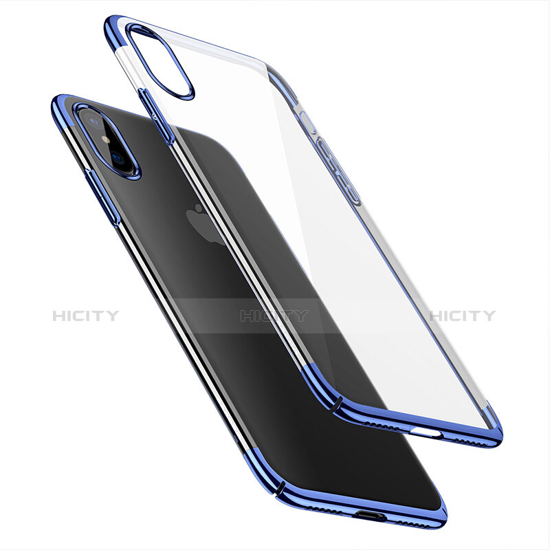 Funda Dura Ultrafina Transparente para Apple iPhone Xs Max Azul