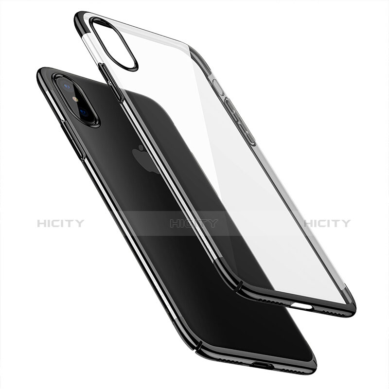 Funda Dura Ultrafina Transparente para Apple iPhone Xs Negro