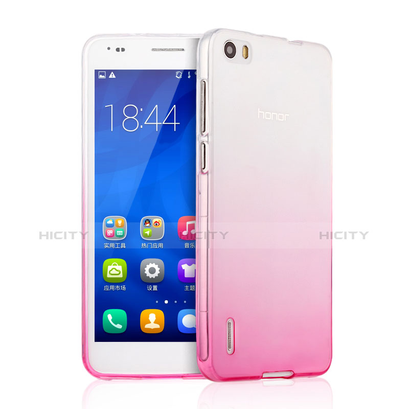 Funda Gel Ultrafina Transparente Gradiente para Huawei Honor 6 Rosa