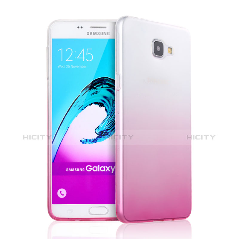 Funda Gel Ultrafina Transparente Gradiente para Samsung Galaxy A9 Pro (2016) SM-A9100 Rosa
