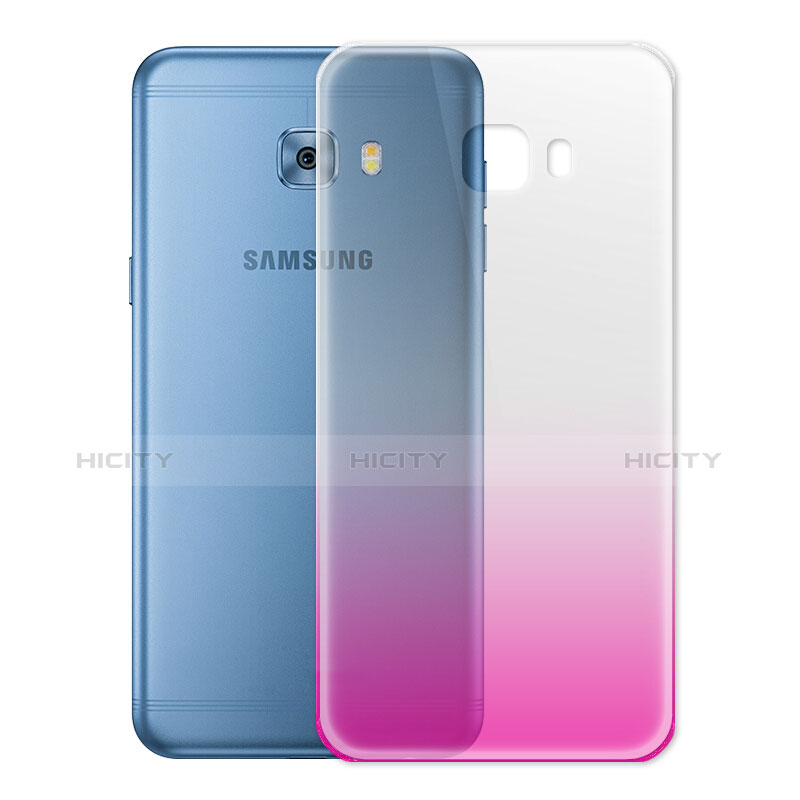 Funda Gel Ultrafina Transparente Gradiente para Samsung Galaxy C5 Pro C5010 Rosa