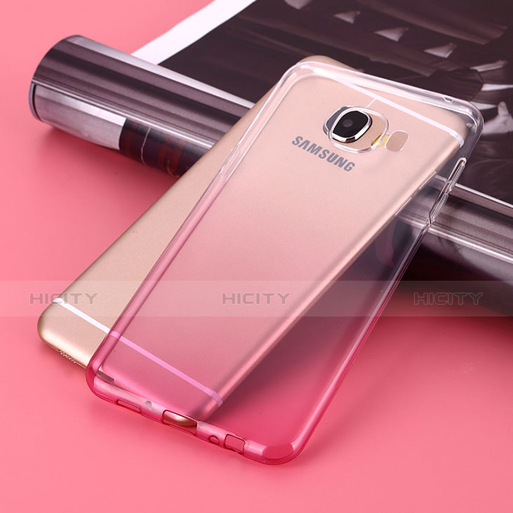 Funda Gel Ultrafina Transparente Gradiente para Samsung Galaxy C5 SM-C5000 Rosa