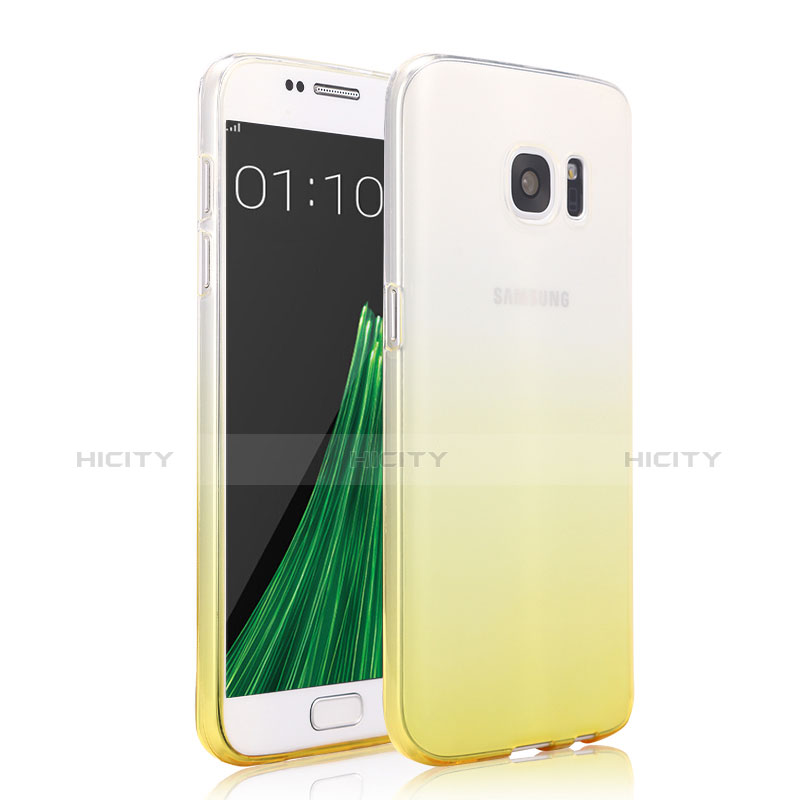 Funda Gel Ultrafina Transparente Gradiente para Samsung Galaxy S7 G930F G930FD Amarillo
