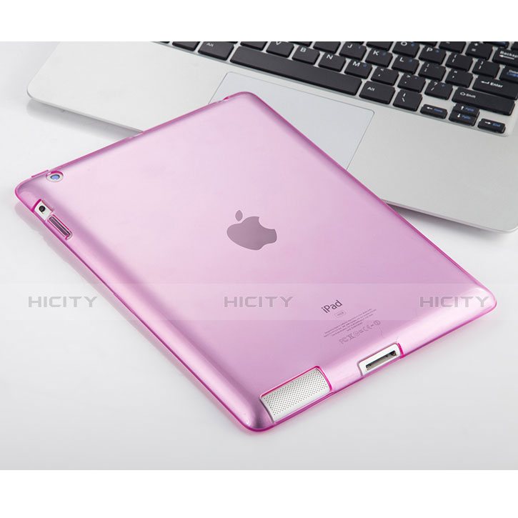 Funda Gel Ultrafina Transparente para Apple iPad 4 Rosa