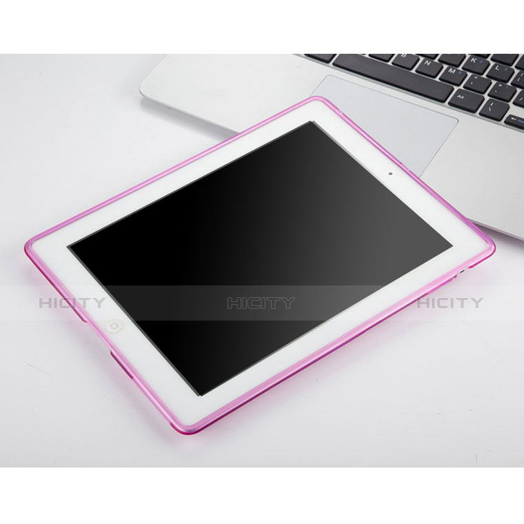 Funda Gel Ultrafina Transparente para Apple iPad 4 Rosa