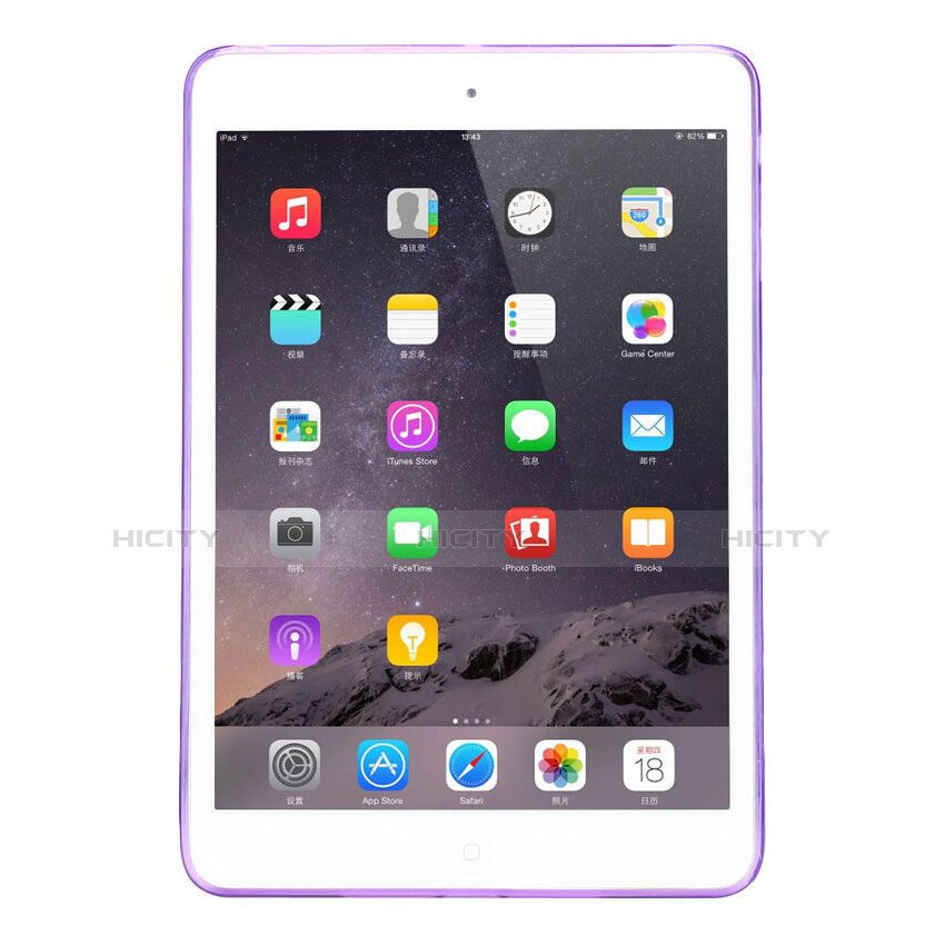 Funda Gel Ultrafina Transparente para Apple iPad Mini 2 Morado