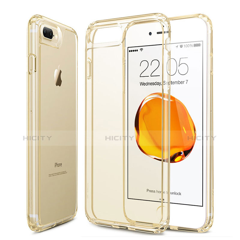 Funda Gel Ultrafina Transparente para Apple iPhone 7 Plus Oro