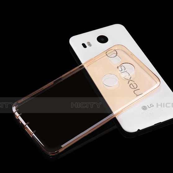 Funda Gel Ultrafina Transparente para Google Nexus 5X Oro