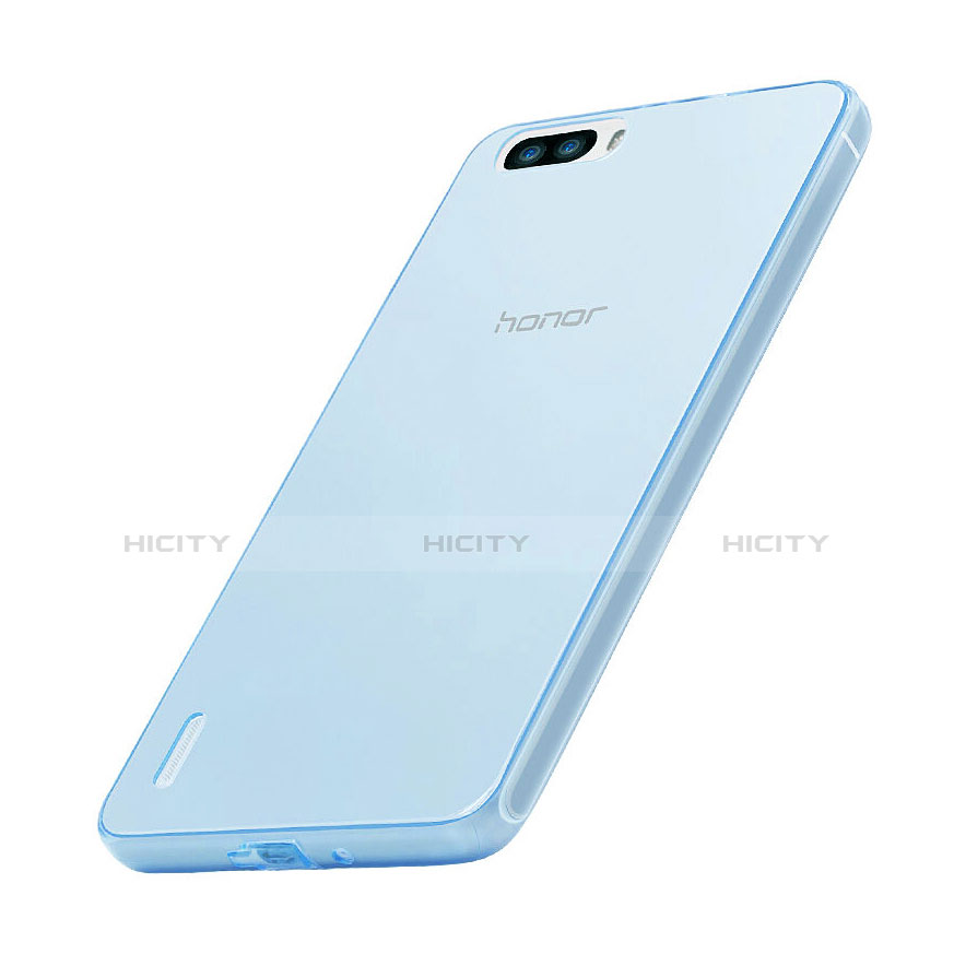 Funda Gel Ultrafina Transparente para Huawei Honor 6 Plus Azul