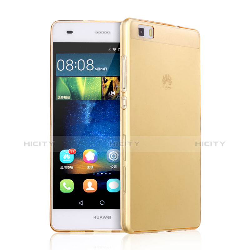 Funda Gel Ultrafina Transparente para Huawei P8 Lite Oro