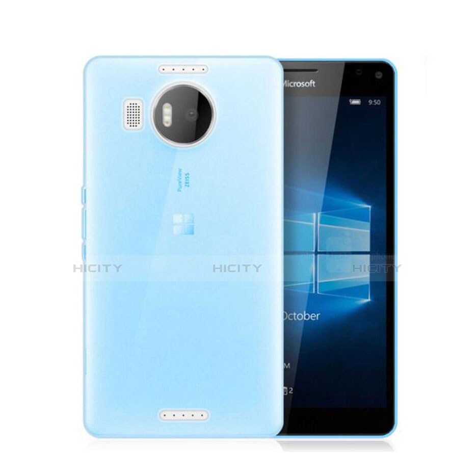 Funda Gel Ultrafina Transparente para Microsoft Lumia 950 XL Azul
