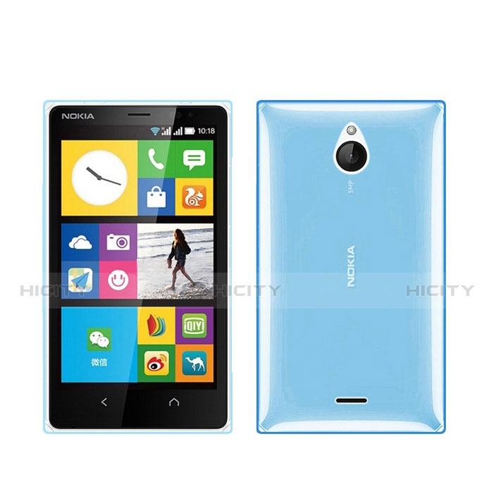 Funda Gel Ultrafina Transparente para Nokia X2 Dual Sim Azul