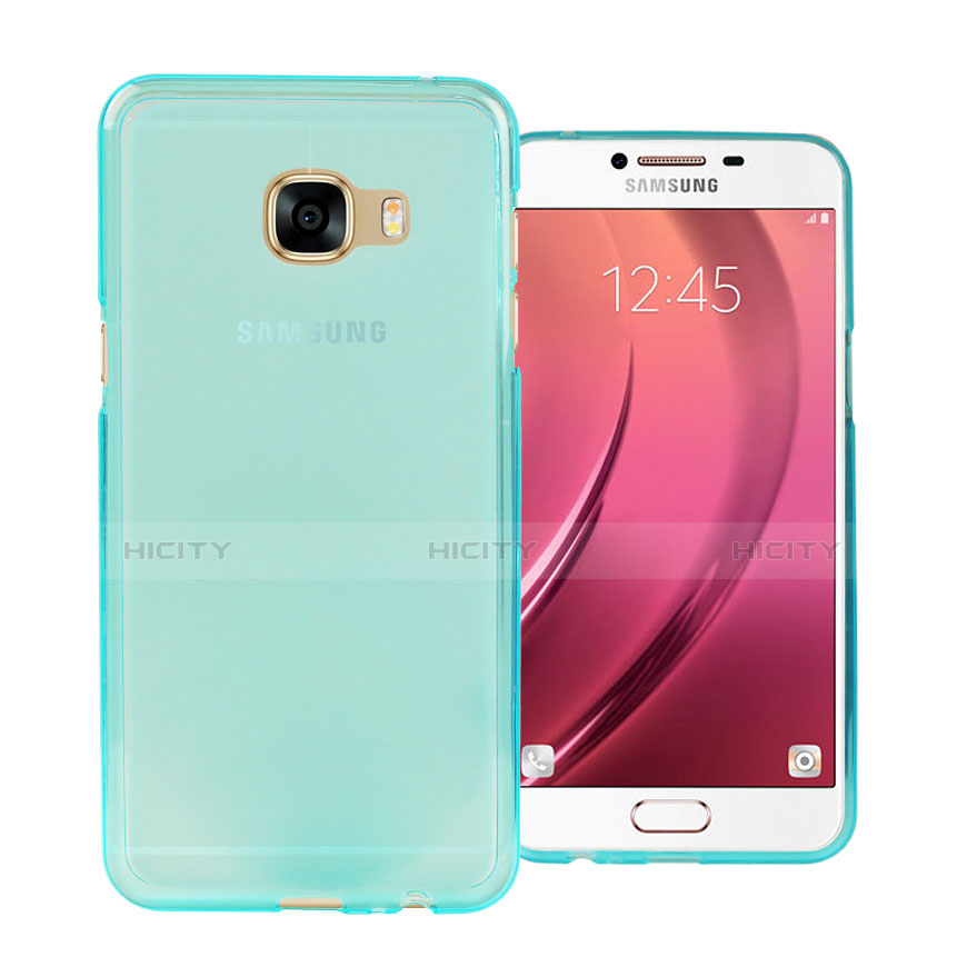 Funda Gel Ultrafina Transparente para Samsung Galaxy C5 SM-C5000 Azul