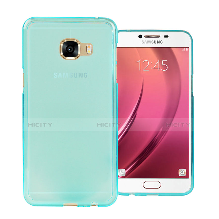 Funda Gel Ultrafina Transparente para Samsung Galaxy C7 SM-C7000 Azul